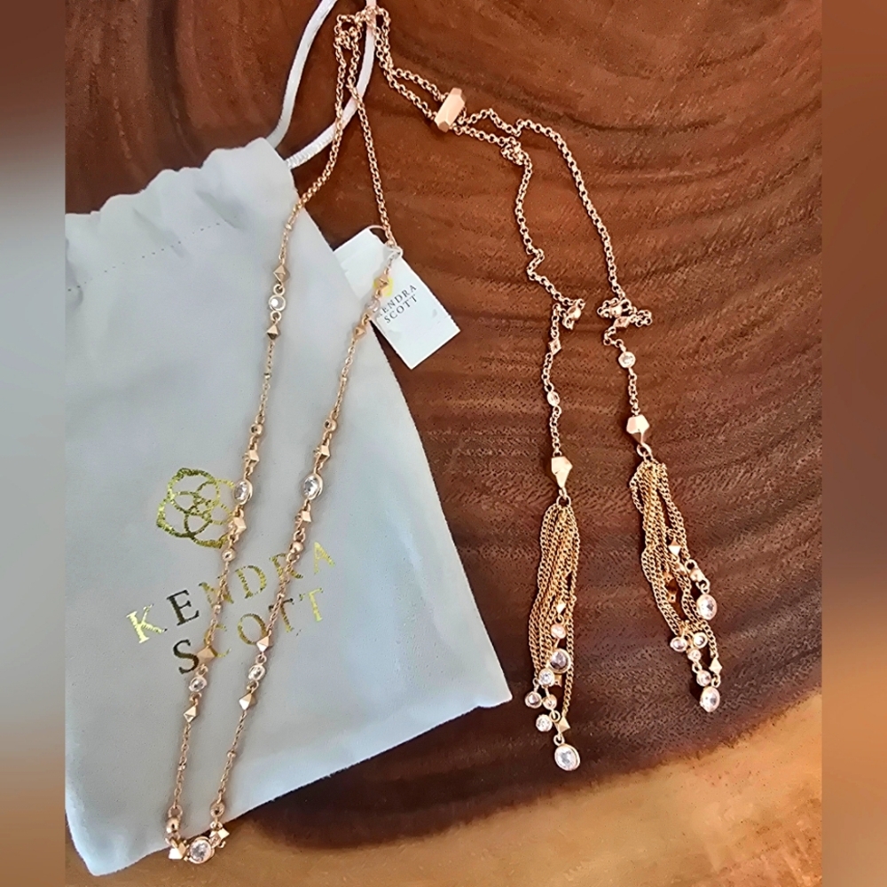 *Rare* Kendra Scott Winifred Necklace Crystal Rose Gold